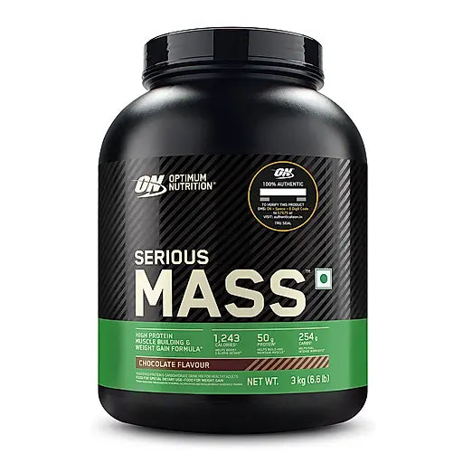 OPTIMUM NUTRITION SERIOUS MASS GAINER CHOCOLATE 3 KG 6.6 LBS Produ AESTHETIC NUTRITION
