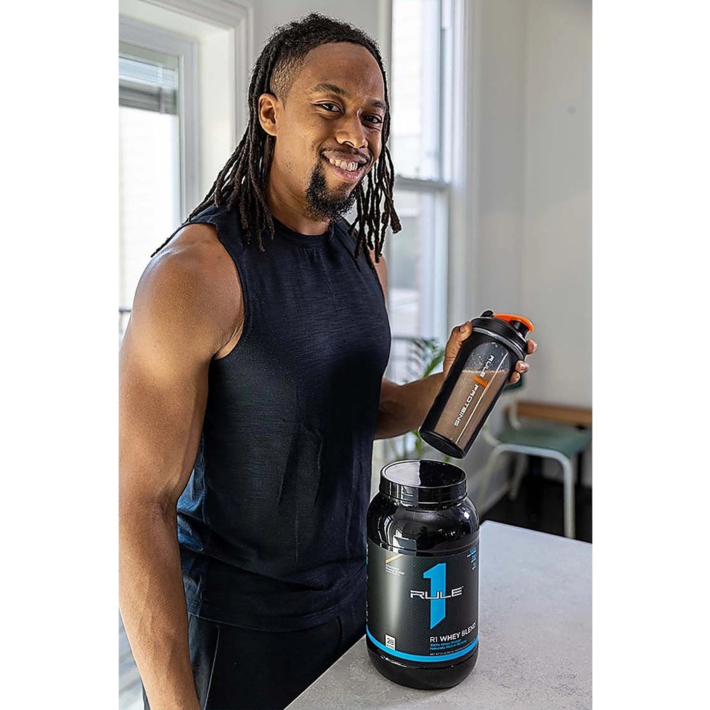 Rule 1 R1 Whey Blend Chocolate Fudge 5.02 lbs /2.28 Kg | 24g Protein/Serving | 100% Pure Whey Blend | Product Expiry - Jan 2026