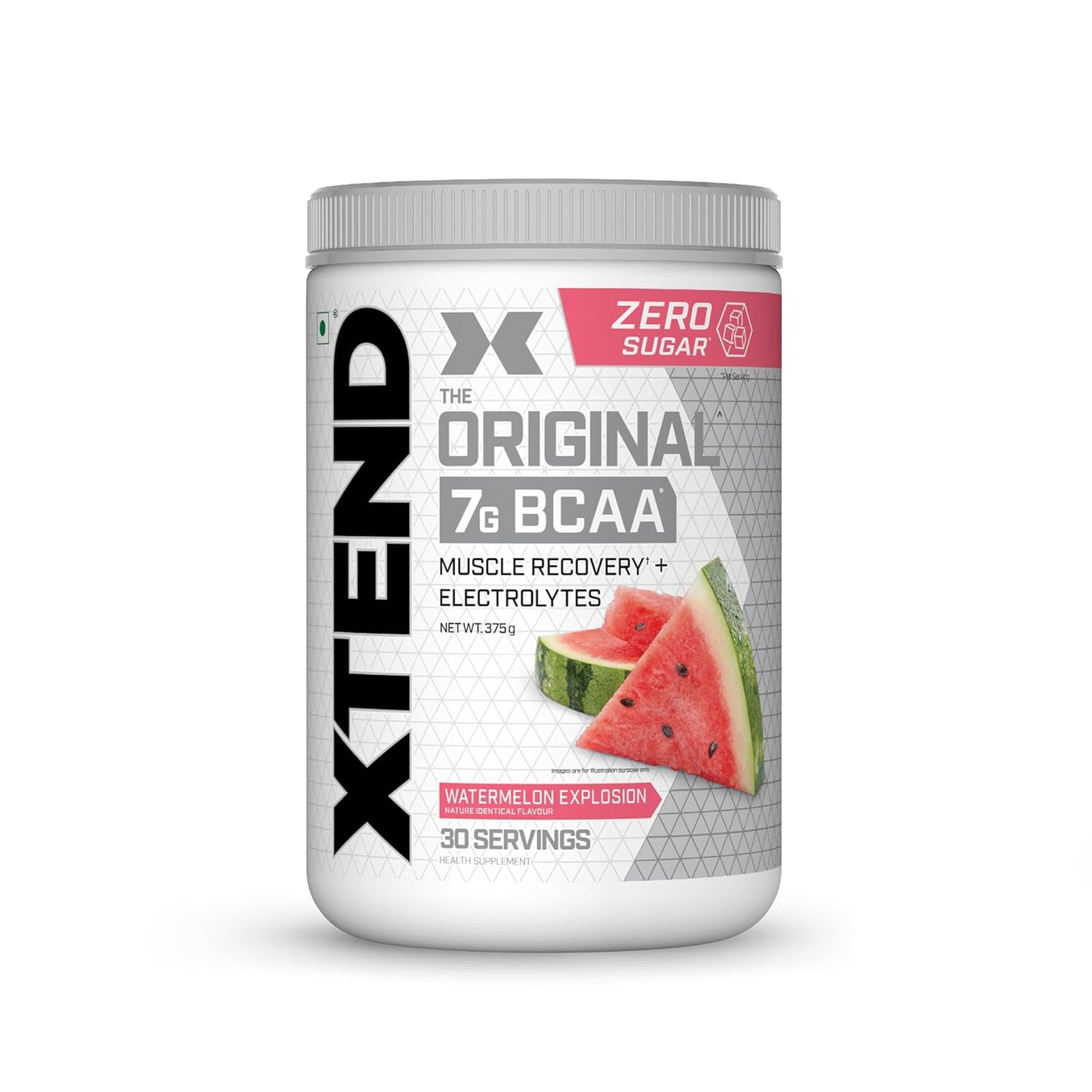 Xtend Original BCAA Powder Watermelon Explosion - Sugar Free Workout Muscle Recovery Drink with 7g BCAA | Amino Acid Supplement with L Glutamine & Electrolytes - 375 Gms | Product Expiry-30 Oct 2026