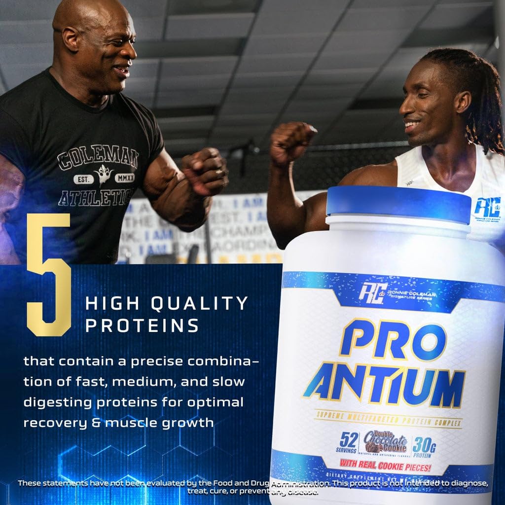 RONNIE COLEMAN Pro Antium 5lb/2.3Kg | 52 Serving | Double Chocolate Cookies | 30g Protein | Muscle Builder | Free Delivery | Product Expiry - 28/2/2026