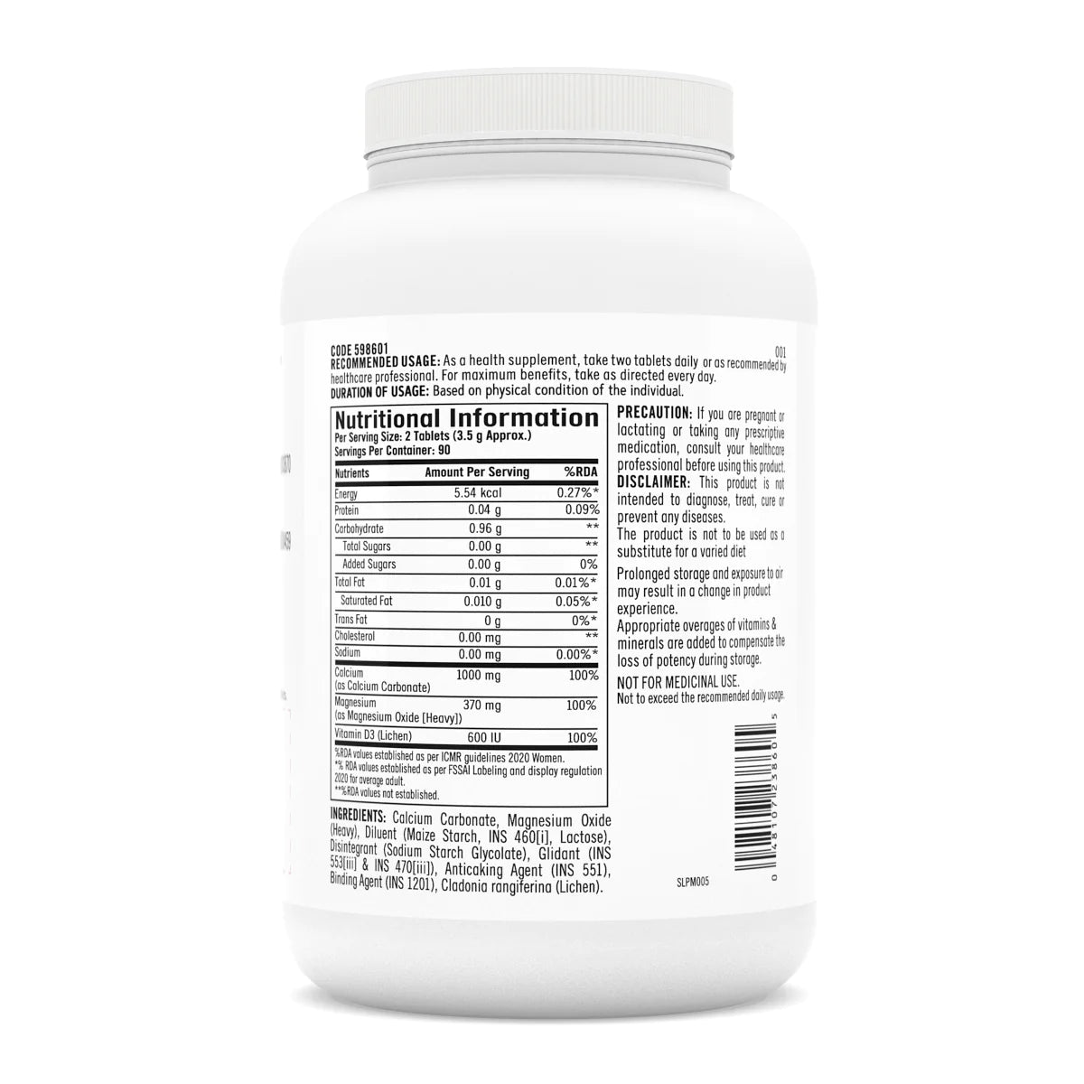 GNC Calcium Plus With Magnesium & Vitamin D3 | 180 Tablets | Strengthens Bones | Supports Strong Teeth | Promotes Healthy Muscle Contraction | Formulated in USA | 1000mg Per Serving | Product Expiry - Sep 2025