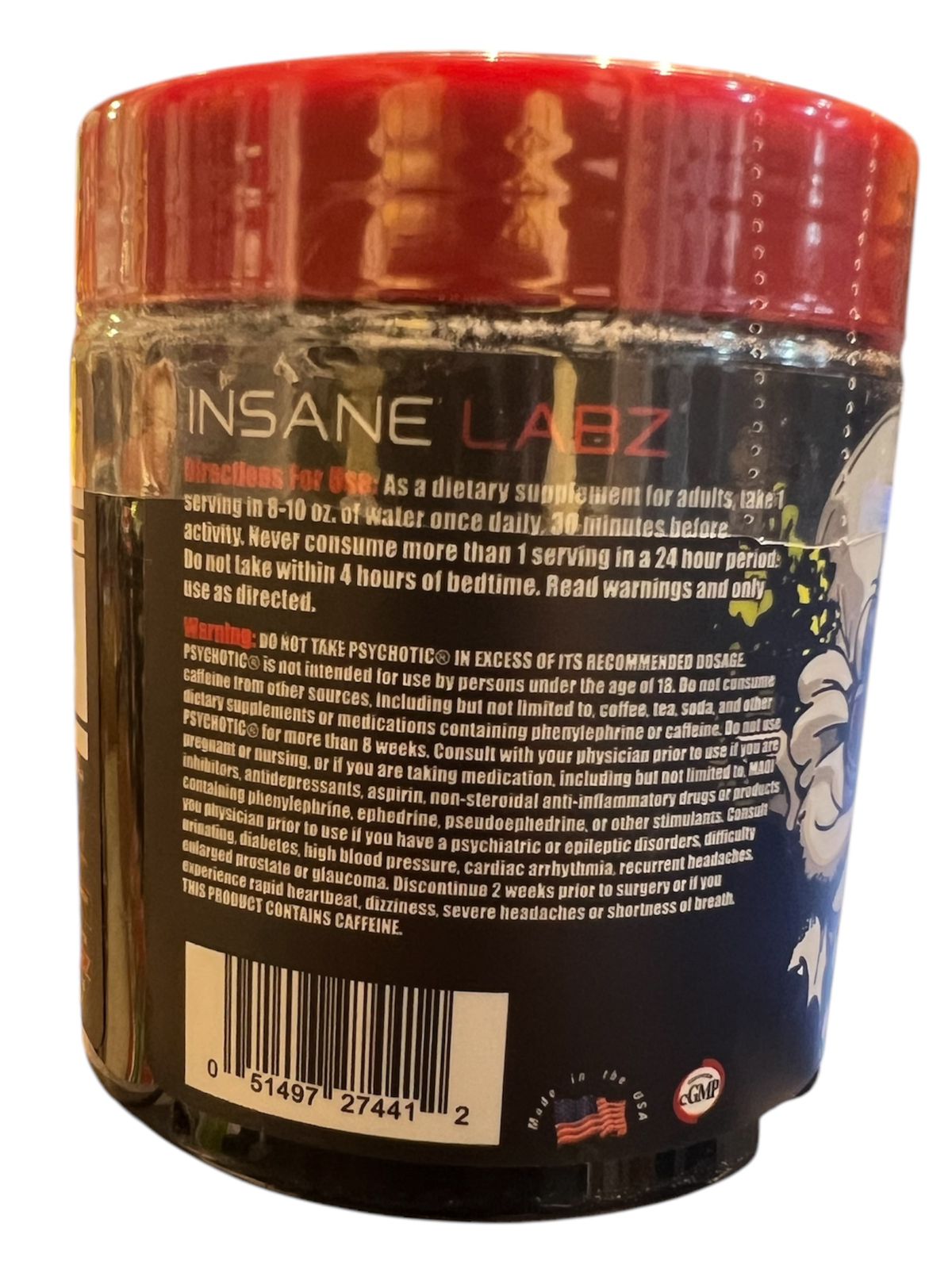 Insane Labs ORIGINAL Psychotic RED Fruit Punch | 15 Scoops | Pre-Workout | Free Delivery | Product Expiry - 13/03/26