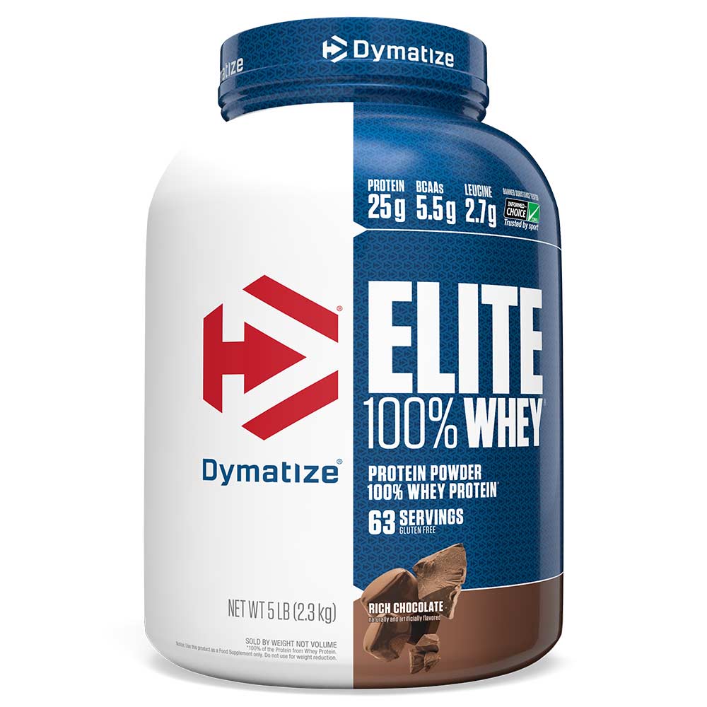 Dymatize Elite 100% Whey Protein, 2.27 kg (5 lb), Rich Chocolate |Free Delivery | Product Expiry - 12/2026