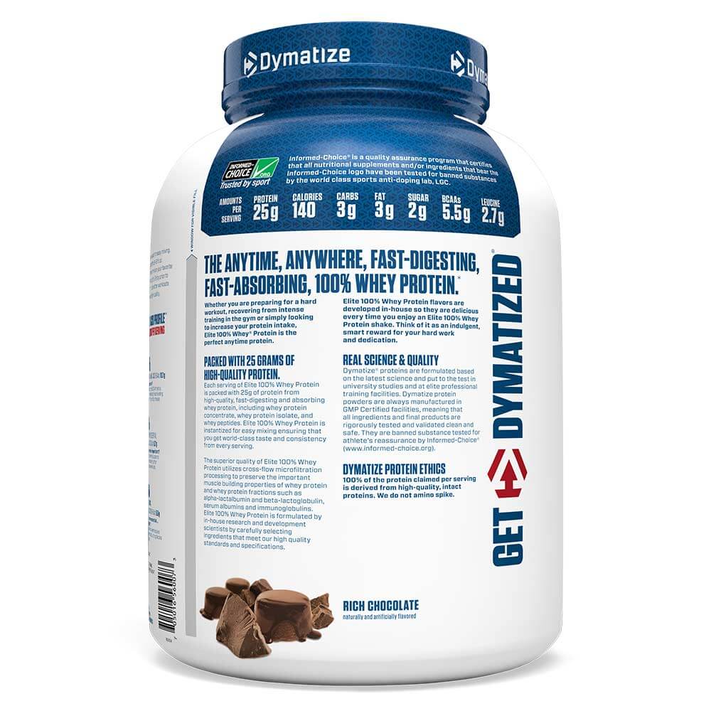 Dymatize Elite 100% Whey Protein, 2.27 kg (5 lb), Rich Chocolate |Free Delivery | Product Expiry - 12/2026