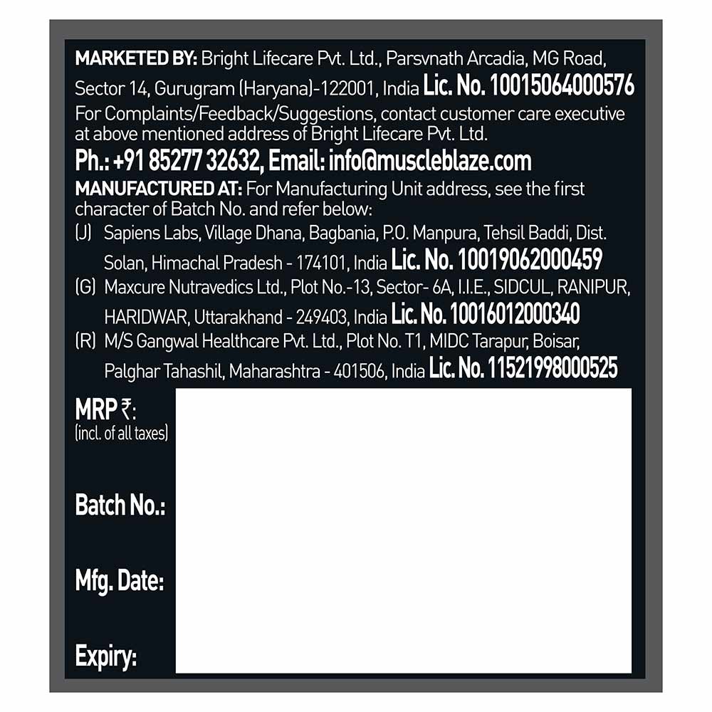 MuscleBlaze Creatine Monohydrate CreAMP, 100 g (0.22 lb) | Unflavoured | Product Expiry - 12 Mar 26