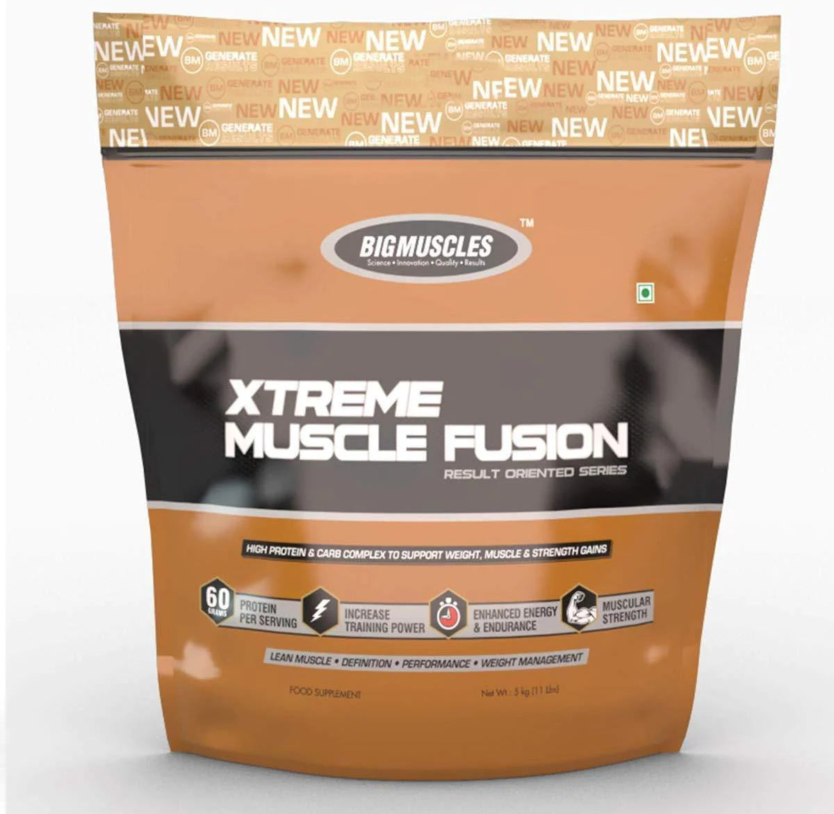 BIGMUSCLES Xtreme Muscle Fusion 2.7 Kg | 30 Gm Protein | 60 Gm Carb | 2.5 Gm Creatine | Muscle Gainer | Product Expiry - Mar 2026