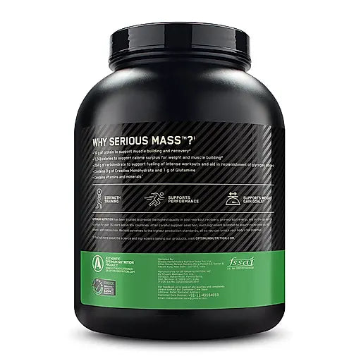 OPTIMUM NUTRITION SERIOUS MASS GAINER CHOCOLATE 3 KG (6.6 LBS) | Product Expiry - Jan 2027