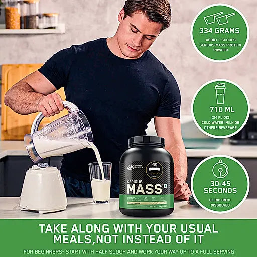 OPTIMUM NUTRITION SERIOUS MASS GAINER CHOCOLATE 3 KG (6.6 LBS) | Product Expiry - Jan 2027