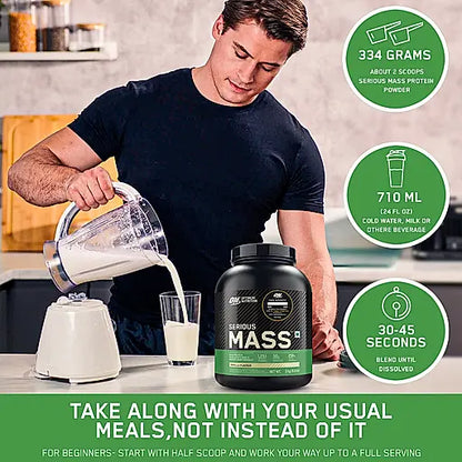 OPTIMUM NUTRITION SERIOUS MASS GAINER CHOCOLATE 3 KG (6.6 LBS) | Product Expiry - Jan 2027