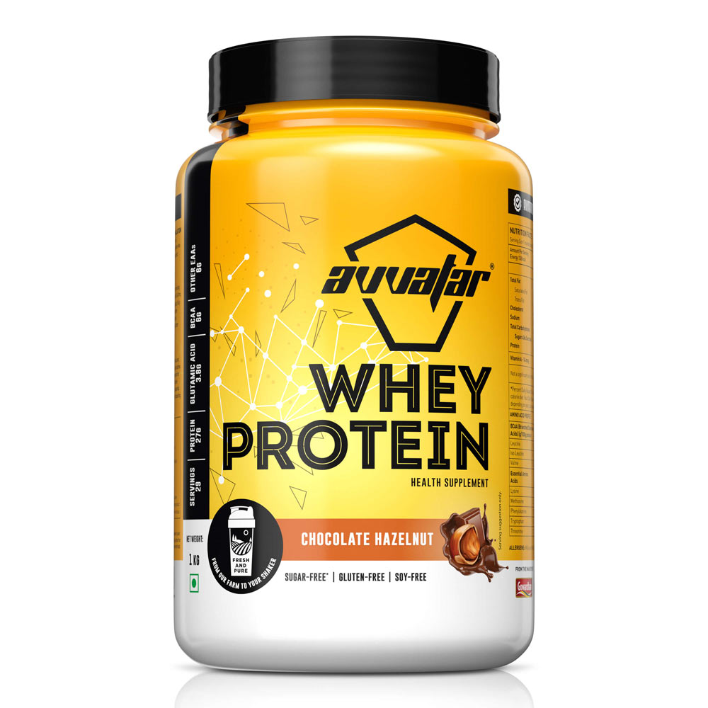 AVVATAR WHEY PROTEIN | 1 KG | Chocolate Hazulnut Flavour | 27g Protein | 29 Servings | Isolate & Concentrate Blend | Product Expiry - 15/02/27