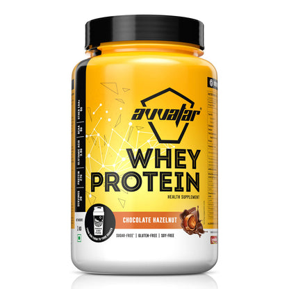 AVVATAR WHEY PROTEIN | 1 KG | Chocolate Hazulnut Flavour | 27g Protein | 29 Servings | Isolate & Concentrate Blend | Product Expiry - 15/02/27
