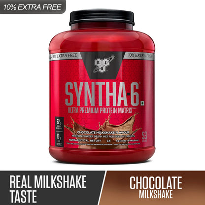BSN Syntha-6 Protein Powder - 2.5 Kg (5.5 Lb), Chocolate Milkshake | Product Expiry - May 2026