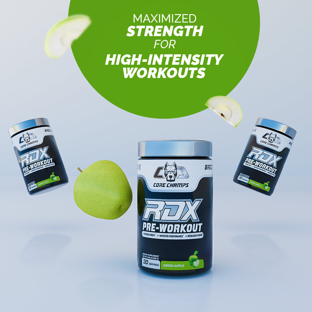 Core Champ RDX Pre-Workout Blue Raspberry 420Gm | 400mg Caffeine | 3000mg Beta-Alanine & L-Citrulline | Free Delivery | Product Expiry - Mar/2026 |