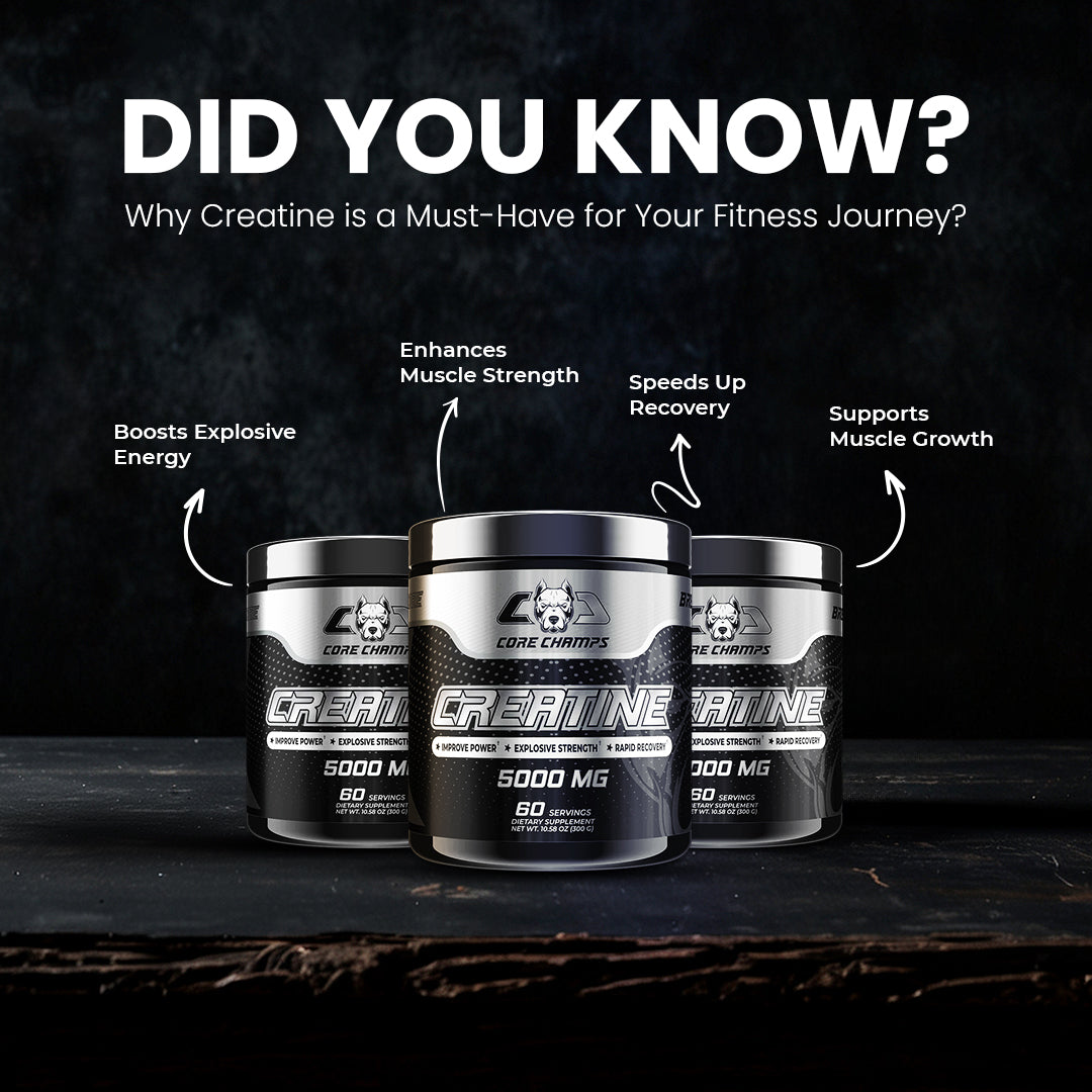 Core Champs Creatine 5000mg 300GM/60serv | Explosive Strength & Rapid Recovery | Free Delivery | Product Expiry - Dec/2025