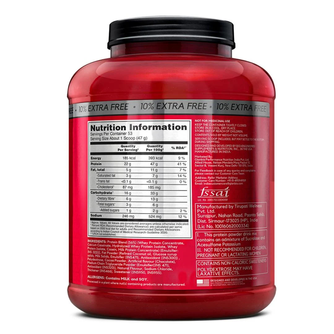 BSN Syntha-6 Protein Powder - 2.5 Kg (5.5 Lb), Chocolate Milkshake | Product Expiry - May 2026