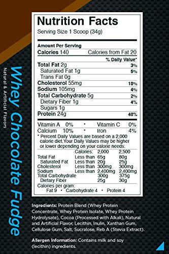 Rule 1 R1 Whey Blend Chocolate Fudge 5.02 lbs /2.28 Kg | 24g Protein/Serving | 100% Pure Whey Blend | Product Expiry - Jan 2026