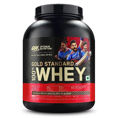 ON (Optimum Nutrition) Gold Standard 100% Whey Protein, 2.27 kg (5 lb), Double Rich Chocolate| Free ON Creatine 100 Gm  |Free Delivery | Product Expiry - Mar 2027
