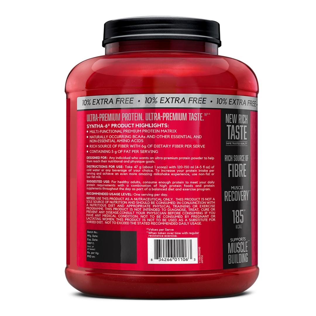 BSN Syntha-6 Protein Powder - 2.5 Kg (5.5 Lb), Chocolate Milkshake | Product Expiry - May 2026