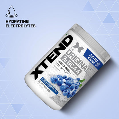Xtend Original BCAA Powder Blue Raspberry Ice  - Sugar Free Workout Muscle Recovery Drink with 7g BCAA | Amino Acid Supplement with L Glutamine & Electrolytes - 420 Gms | Product Expiry-30 April 2026