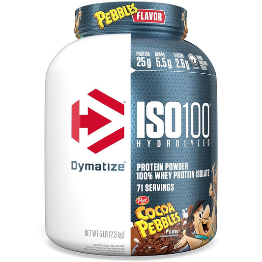 Dymatize Nutrition ISO100 Cocoa Pebbles with Hydrolyzed 100% Whey Isolate Protein, Gluten Free, Fast Digestion, 5 lbs, 2.26 Kg  | Product Expiry - June 2025