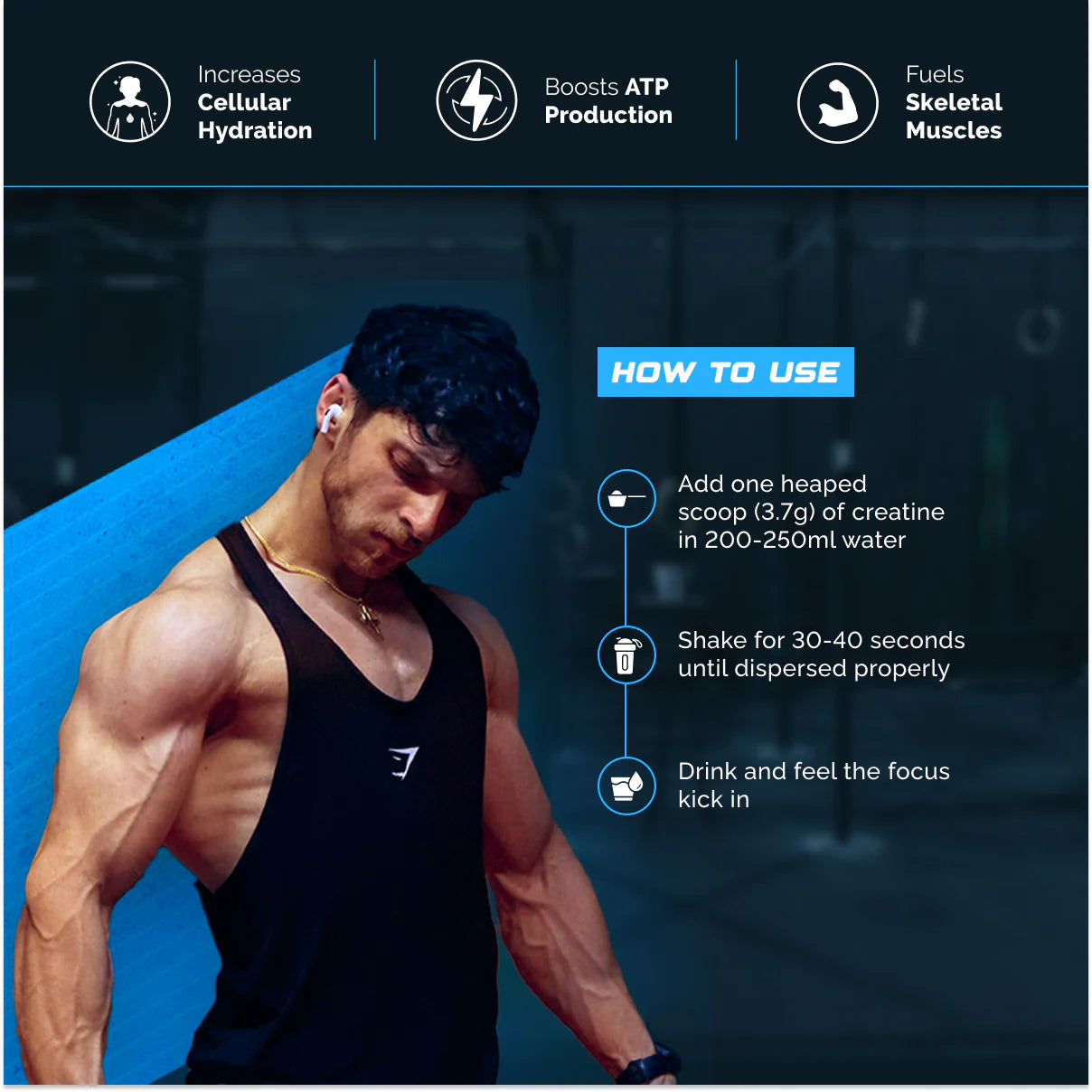 Wellcore - Pure Micronised Creatine Monohydrate (307g, 83 Servings) | Lab Tested | Tropical Tango | Product Expiry - 17/01/2026 | India Free Delivery