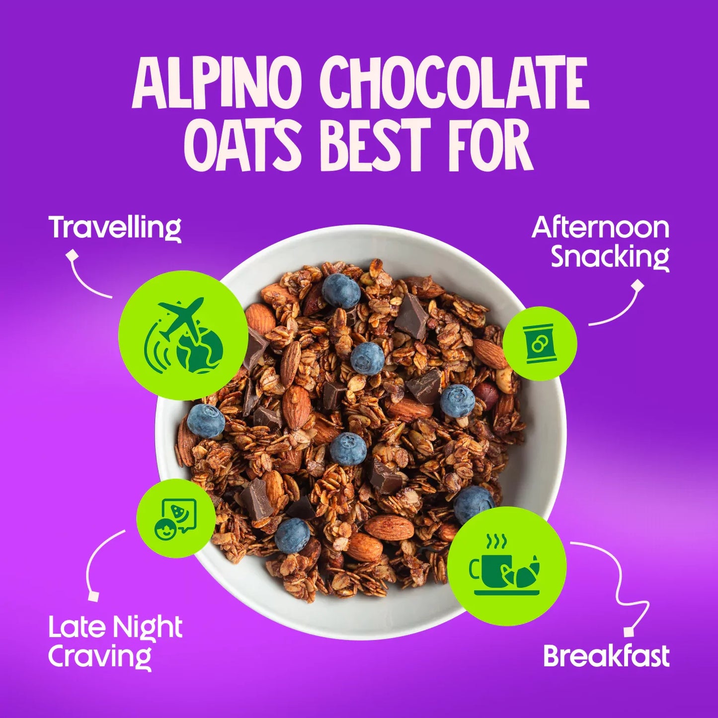 Alpino High Protein Super Rolled Oats Chocolate 1 Kg | 22g of Protein | Gluten Free | Free Delivery