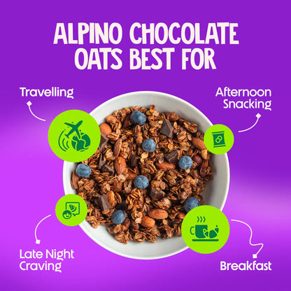 Alpino High Protein Super Rolled Oats Chocolate 1 Kg | 22g of Protein | Gluten Free | Free Delivery