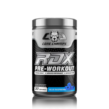 Core Champ RDX Pre-Workout Blue Raspberry 420Gm | 400mg Caffeine | 3000mg Beta-Alanine & L-Citrulline | Free Delivery | Product Expiry - Mar/2026 |