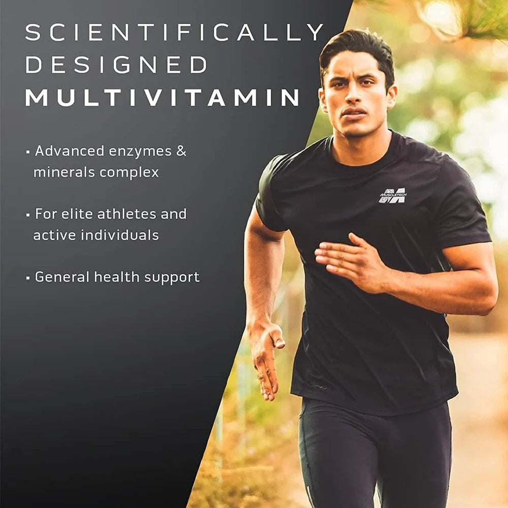 MuscleTech Platinum Multivitamin, Vitamin C & Zinc for Immune Support, 18 Vitamins & Minerals, 60 Tablets | Product Expiry - 28 Feb 2027