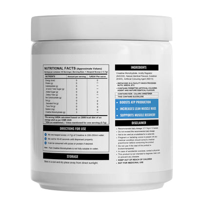 Wellcore - Pure Micronised Creatine Monohydrate (307g, 83 Servings) | Lab Tested | Tropical Tango | Product Expiry - 17/01/2026 | India Free Delivery