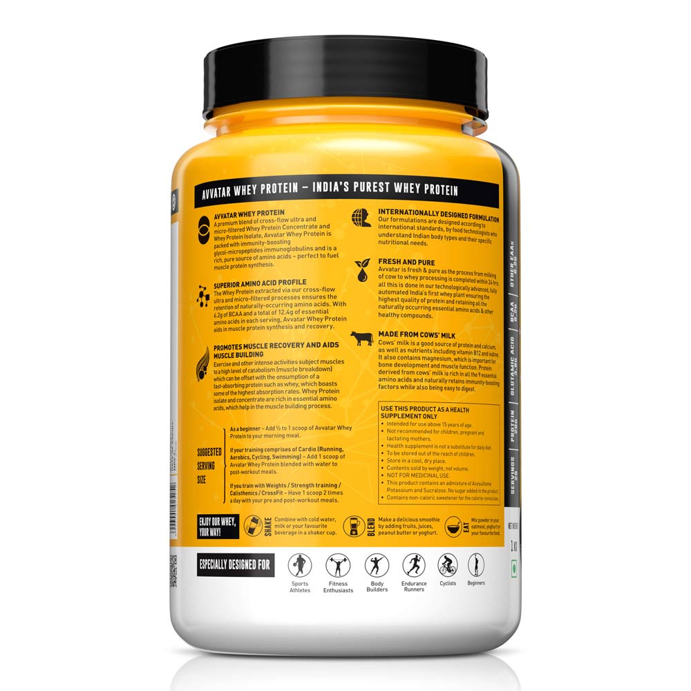 AVVATAR WHEY PROTEIN | 1 Kg | Malai Kulfi Flavour | 28g Protein | 29 Servings | Isolate & Concentrate Blend | Product Expiry - 20/02/26