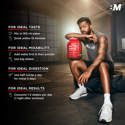 Bigmuscles Nutrition Nitric Whey Rich Chocolate 2Kg | 27g Isolate Whey Protein | ProHydrolase Enzyme Tech. for Faster Absorption & Lean Muscle Growth | Free Delivery | Product Expiry - 31/06/26
