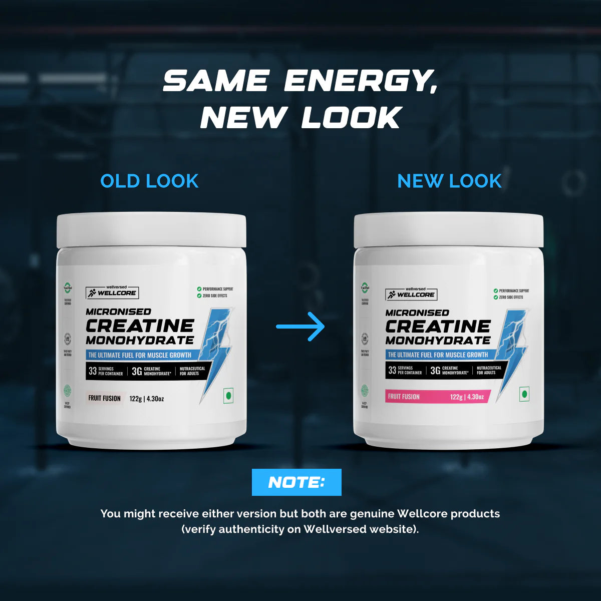 Wellcore - Pure Micronised Creatine Monohydrate (122g, 33 Servings) | Lab Tested | Fruit Fusion | Product Expiry - 03/03/2026