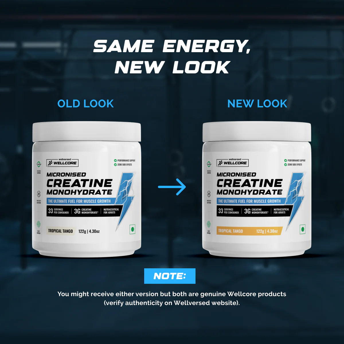 Wellcore - Pure Micronised Creatine Monohydrate (122g, 33 Servings) | Lab Tested | Tropical Tango | Product Expiry - 17/02/2026