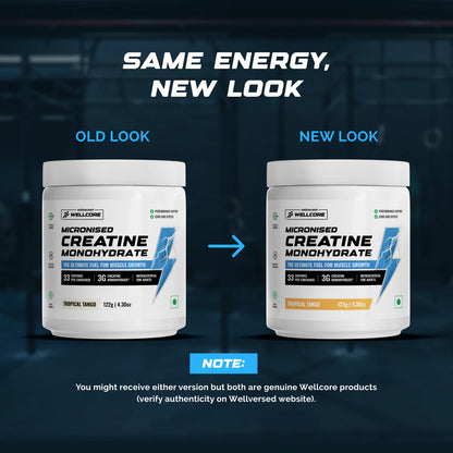 Wellcore - Pure Micronised Creatine Monohydrate (122g, 33 Servings) | Lab Tested | Tropical Tango | Product Expiry - 17/02/2026