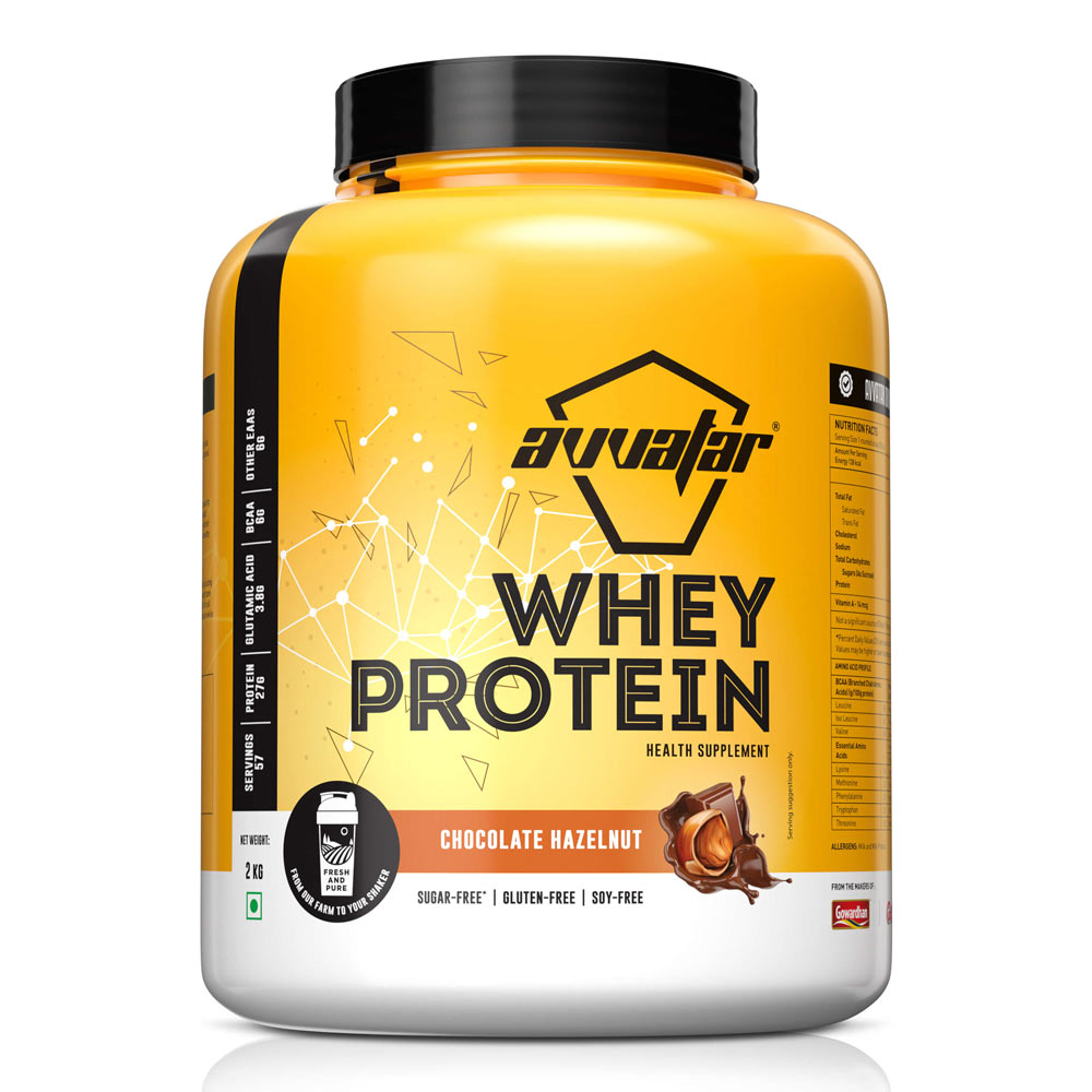 AVVATAR WHEY PROTEIN | 2KG | Chocolate Hazulnut Flavour | 27g Protein | 57 Servings | Isolate & Concentrate Blend | Product Expiry - 07/02/27
