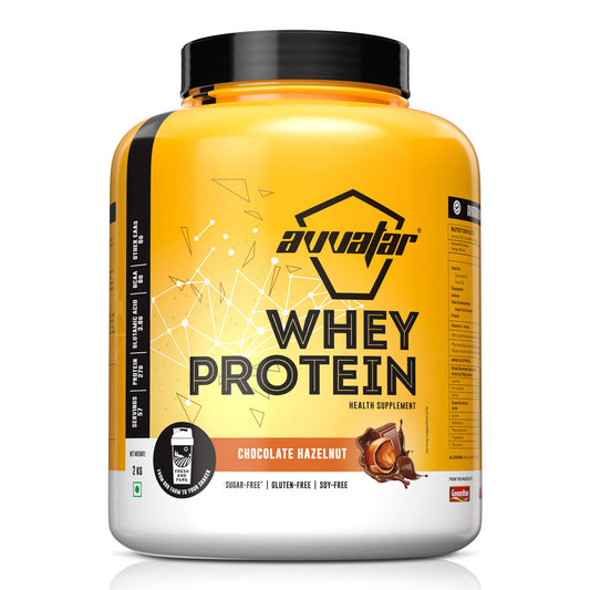 AVVATAR WHEY PROTEIN | 2KG | Chocolate Hazulnut Flavour | 27g Protein | 57 Servings | Isolate & Concentrate Blend | Product Expiry - 07/02/27