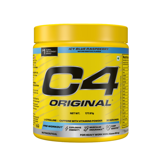 C4 ORIGINAL PRE WORKOUT ICY BLUE RASPBERRY 30 SERVING - 178GM | Free Delivery | Use By - 31-05-2027