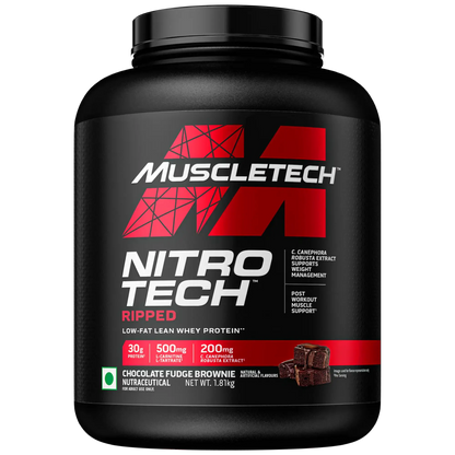 MUSCLETECH NITROTECH RIPPED CHOCOLATE FUDGE BROWNIE 1.81 KG | Fat Loss & Muscle Recovery | Free Shipping | Product Expiry - May 2026