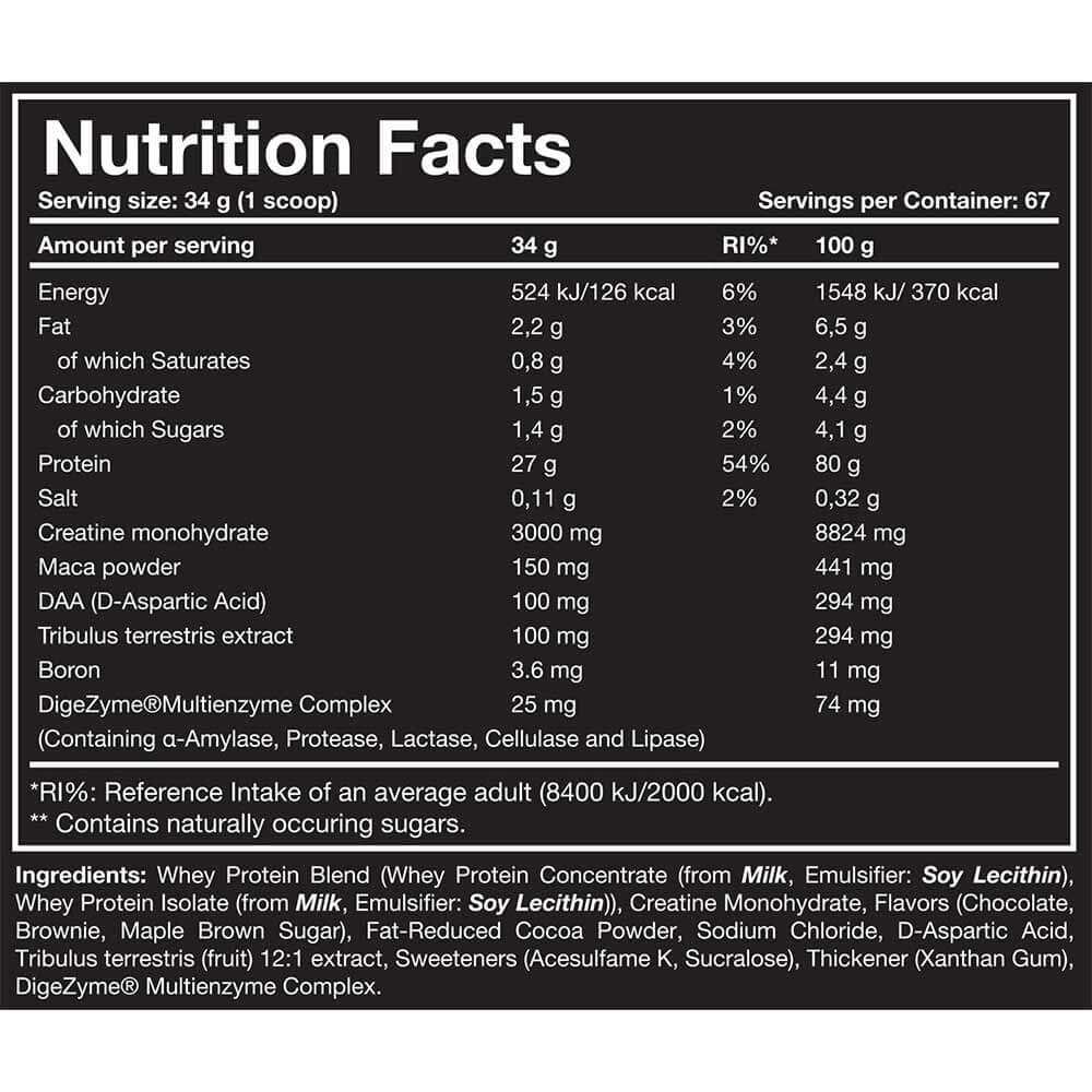 One Science Nutrition (OSN) Nitra Whey - DAA, Tribulus Terrestis, Maca powder and Boron & Creatine Monohydrate | 27g Protein, 3g Creatine, 5.2g Glutamine, 6.6g BCAA - 5lbs - Chocolate Brownie | Product Expiry - 06/2027