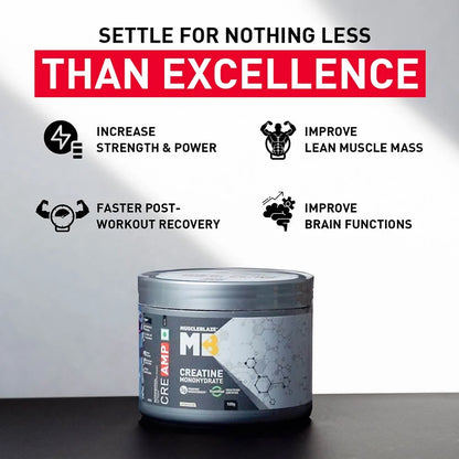 MuscleBlaze Creatine Monohydrate CreAMP, 100 g (0.22 lb) | Unflavoured | Product Expiry - 12 Mar 26