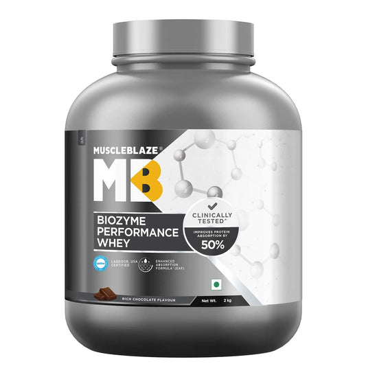 MuscleBlaze Biozyme Performance Whey, 2 kg (4.4 lb), Rich Chocolate | Free Delivery | Product Expiry - 09 MAR 2026