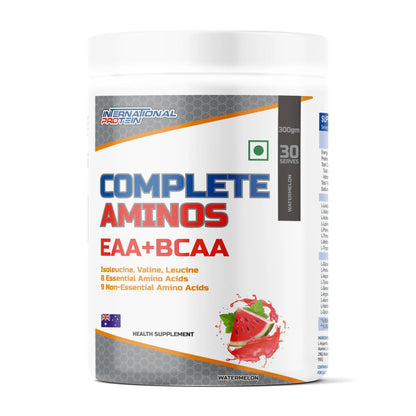 International Protein Complete Aminos EAA+ BCAA - 300 gm (0.66 Lb), Watermelon | Product Expiry - Nov 2025