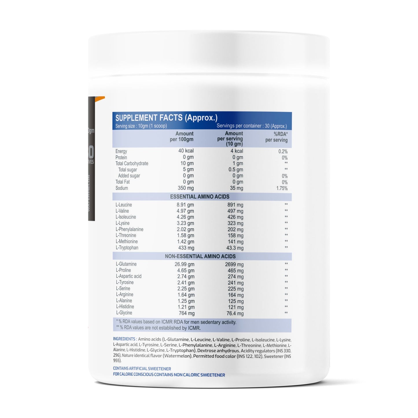 International Protein Complete Aminos EAA+ BCAA - 300 gm (0.66 Lb), Watermelon | Product Expiry - Nov 2025