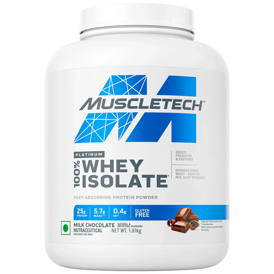 MUSCLETECH PLATINUM 100% WHEY ISOLATE MILK CHOCOLATE 1.81 KG | Free Delivery | Product Expiry - June 2025