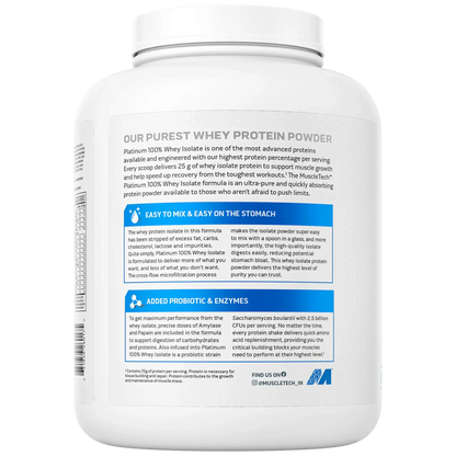 MUSCLETECH PLATINUM 100% WHEY ISOLATE MILK CHOCOLATE 1.81 KG | Free Delivery | Product Expiry - June 2025